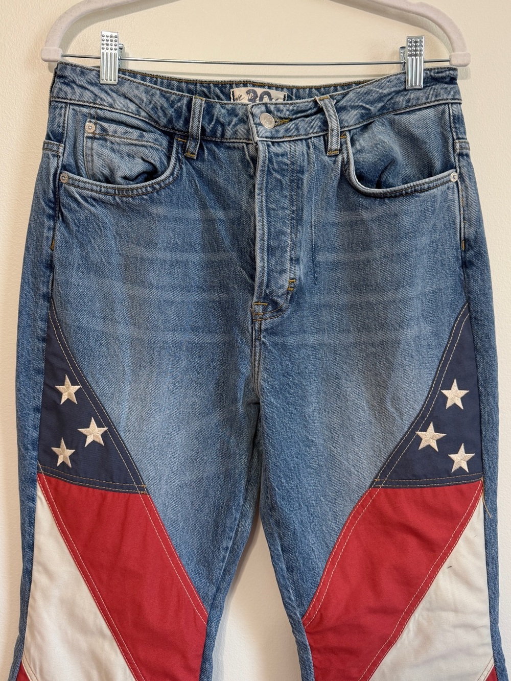 Free People Betsy USA Flare Jeans Flag RARE We the Free Size 30 Women’s NEW NWOT - Picture 4 of 12